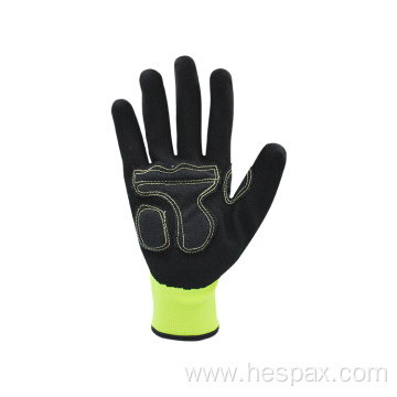 Hespax Nitrile Coated Oilfield Safety Anti Impact Gloves